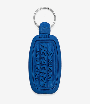 KKM-p03-02-die-moulding-pvc-keychain Blue PVC keychain on a metal split ring