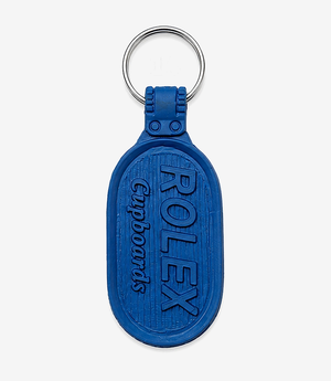 KKM-p05-02-die-moulding-pvc-keychain Blue PVC keychain on a metal split ring