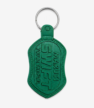 Teal PVC keychain on a metal split ring