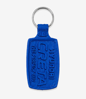 KKM-p06-03-die-moulding-1st-quality-pvc-keychain Blue PVC keychain on a metal split ring