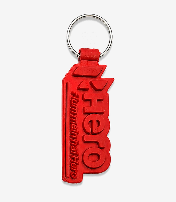 KKM-p07-02-die-moulding-two-wheeler-pvc-keychain Red PVC keychain on a metal split ring