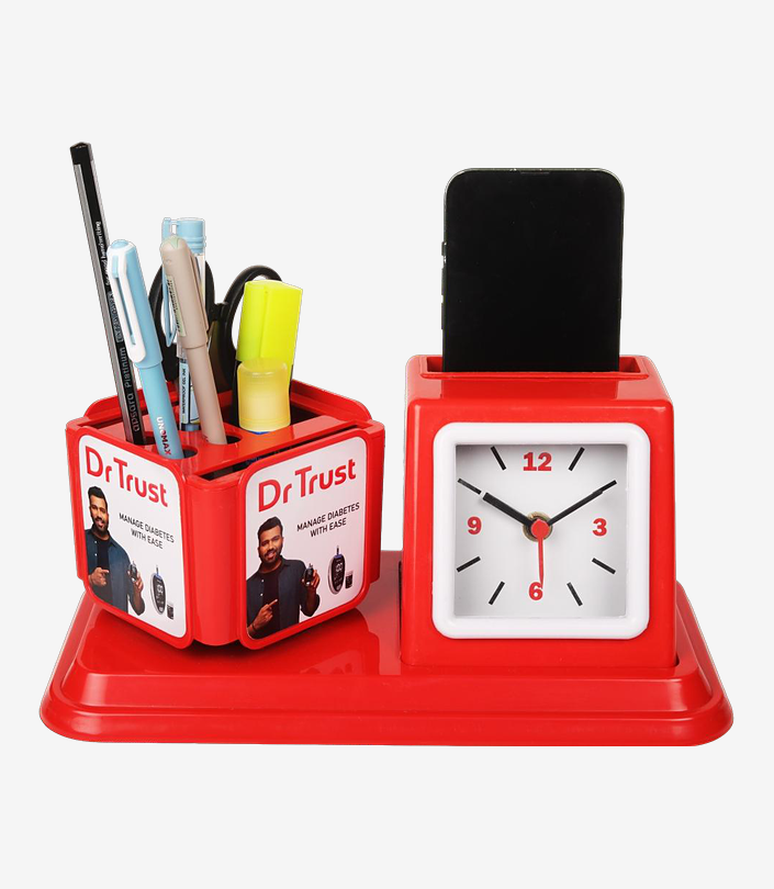 Custom Red Table Clock - Design 009 | KKM Keychains