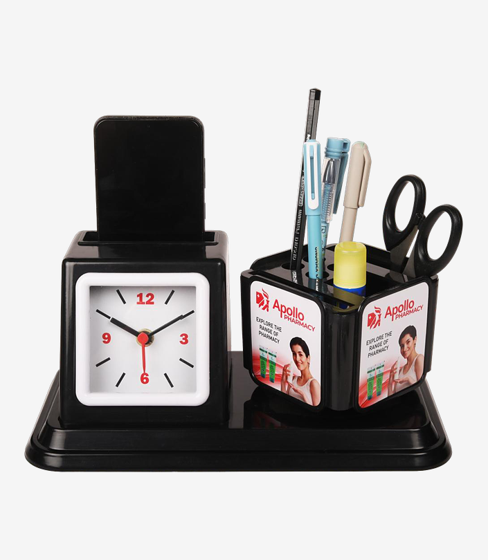 Custom Black Table Clock - Design 010 | KKM Keychains