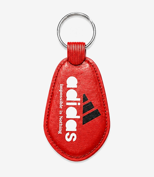 Red ABS keychain on a metal split ring