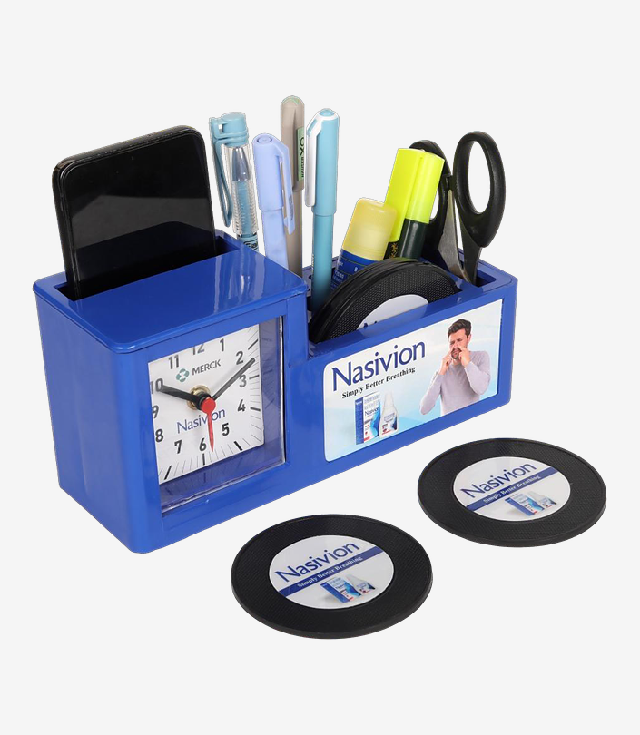 Custom Blue Table Clock - Design 012 | KKM Keychains
