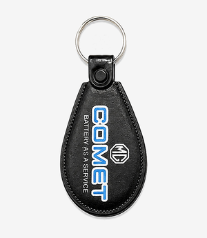 Black ABS keychain on a metal split ring
