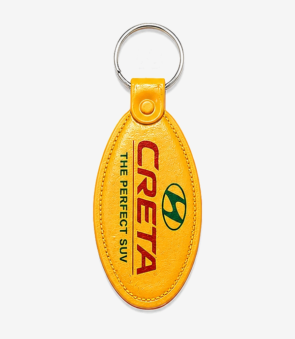 Orange ABS keychain on a metal split ring