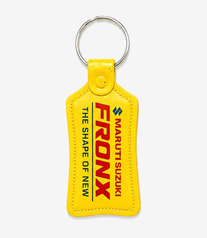 Yellow ABS keychain on a metal split ring