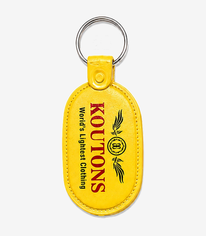 Yellow ABS keychain on a metal split ring
