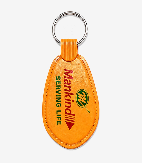Orange ABS keychain on a metal split ring
