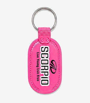 Pink ABS keychain on a metal split ring