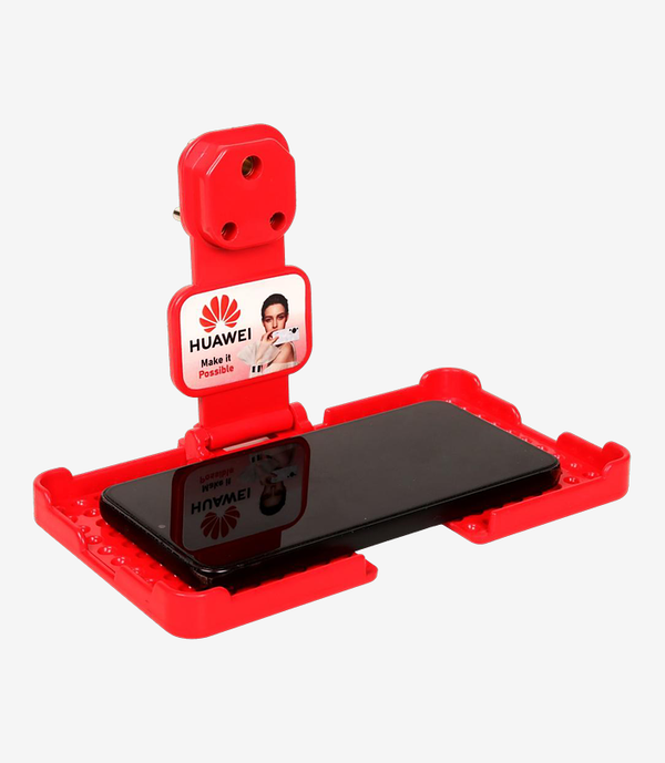 KKM-p100-561-mobile-charging-stand Red plastic mobile charging stand