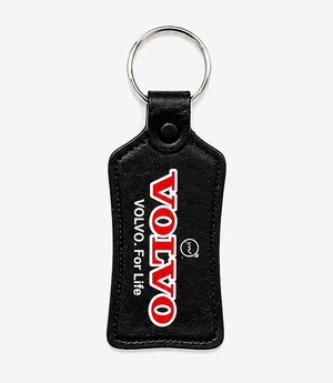 Black ABS keychain on a metal split ring