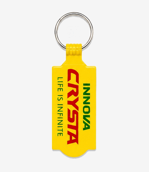 Yellow ABS keychain on a metal split ring