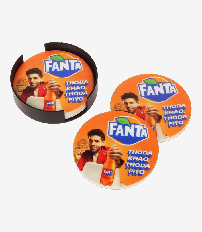 Custom Orange Coaster Set - Design 048 | KKM Keychains