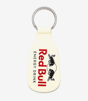 White ABS keychain on a metal split ring