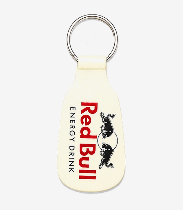 White ABS keychain on a metal split ring