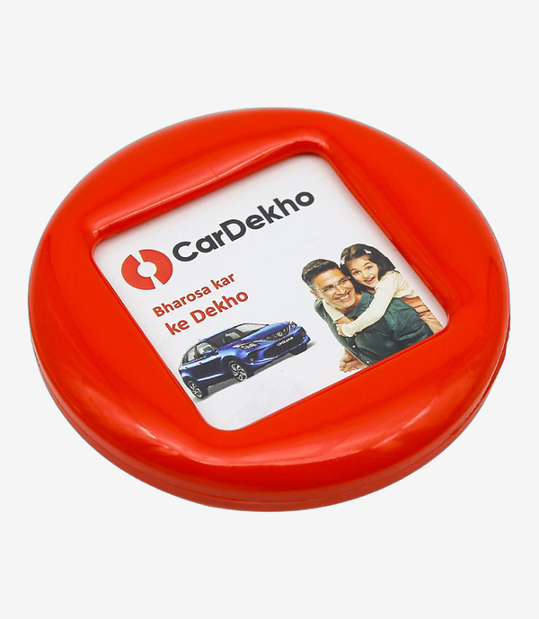 Red plastic paper weight