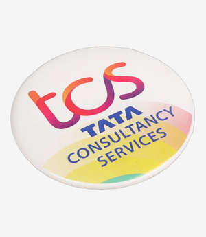 Yellow printed badge