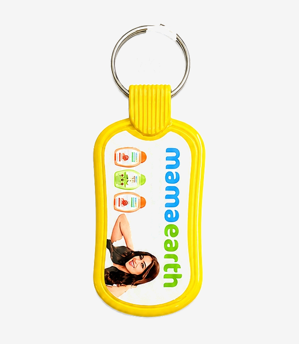 KKM-p16-02-abs-digital-printed-laminated-keychain Yellow ABS keychain on a metal split ring