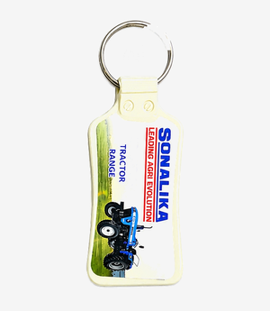 Green ABS keychain on a metal split ring