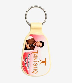 Orange ABS keychain on a metal split ring