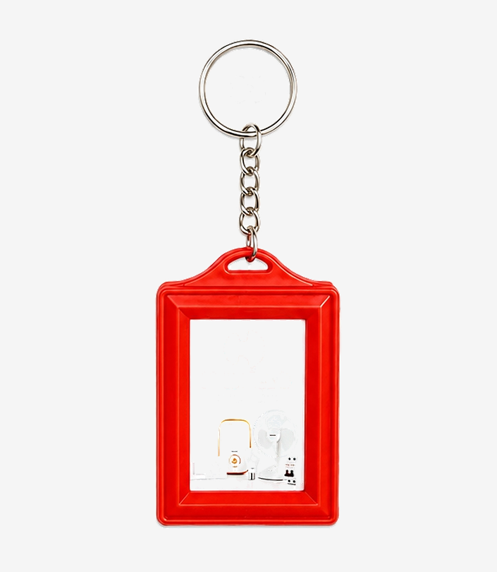 Custom Red Plastic Keychain - Design 083 | KKM Keychains