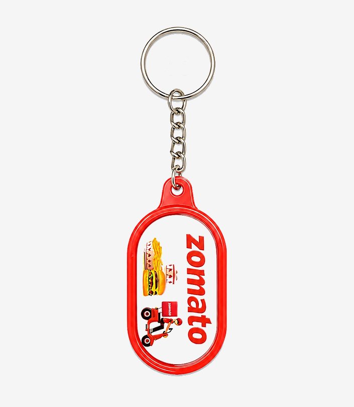 Custom Red Plastic Keychain - Design 091 | KKM Keychains