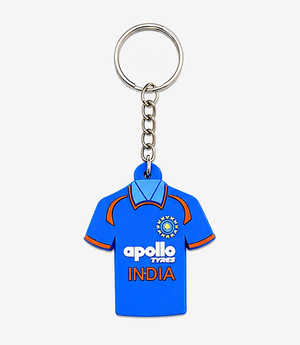 KKM-p20-01-silicon-keychain-embossed-single-side Blue silicone keychain on a metal split ring