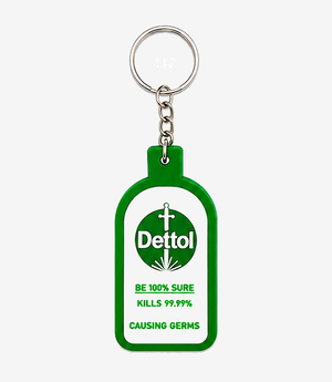 KKM-p20-04-silicon-keychain-embossed-single-side Green silicone keychain on a metal split ring