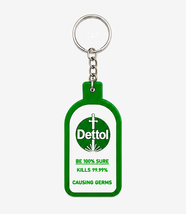 KKM-p20-04-silicon-keychain-embossed-single-side Green silicone keychain on a metal split ring