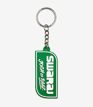 KKM-p21-02-silicon-keychain-embossed-single-side Green silicone keychain on a metal split ring