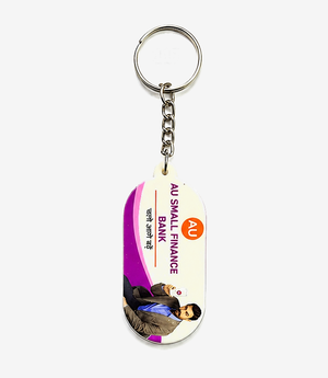 KKM-p26-02-silicon-u-v-printed-keychain Pink silicone keychain on a metal split ring