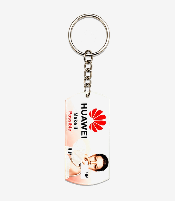 KKM-p27-03-acrylic-keychain-6mm Red acrylic keychain on a metal split ring