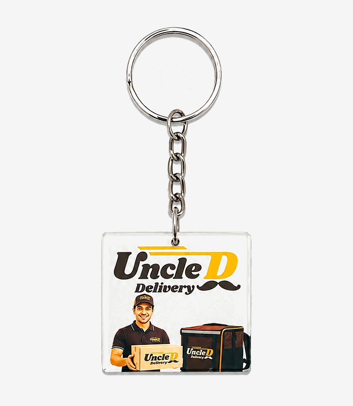 Custom Orange Acrylic Keychain - Design 124 | KKM Keychains
