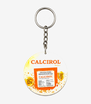 Orange acrylic keychain on a metal split ring