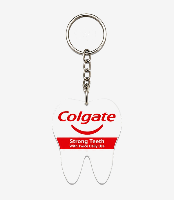 KKM-p29-03-acrylic-keychain-4mm Red acrylic keychain on a metal split ring