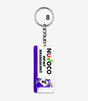 Purple acrylic keychain on a metal split ring
