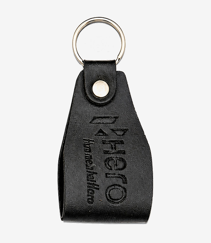 Custom Grey Leather Keychain - Design 149 | KKM Keychains