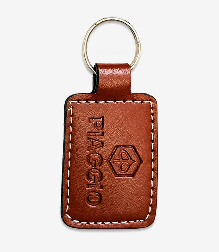 Custom Brown Leather Keychain - Design 158 | KKM Keychains