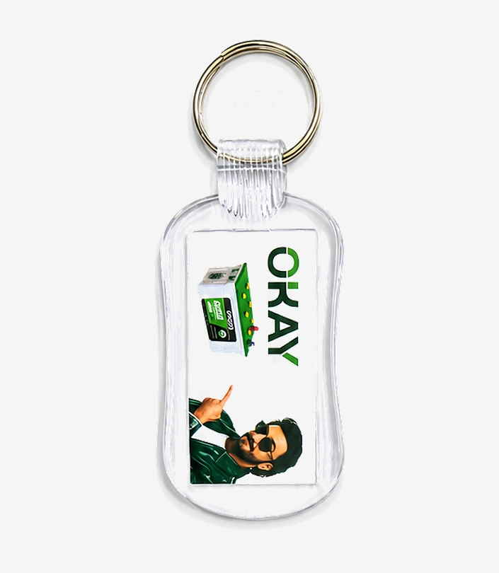 Custom White Crystal Keychain - Design 179 | KKM Keychains