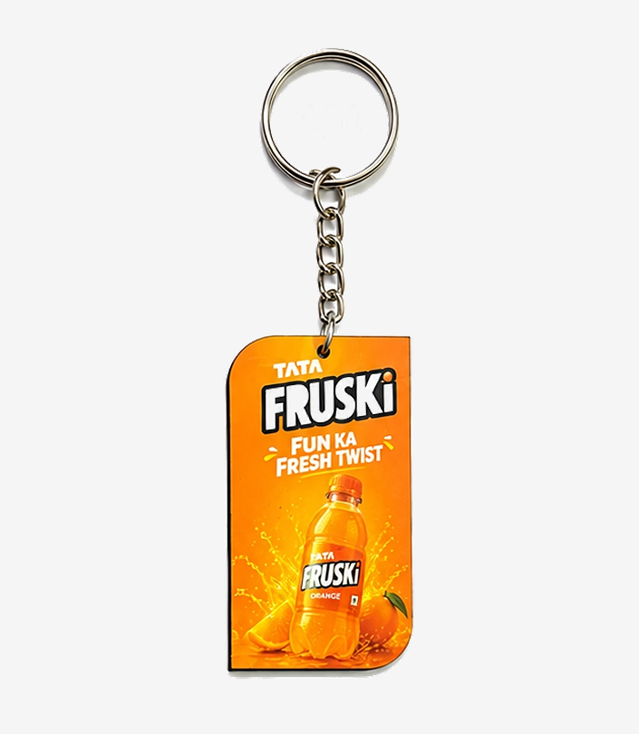Custom Orange MDF Keychain - Design 197 | KKM Keychains