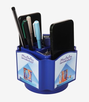 Blue pen stand