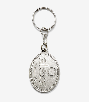 Silver metal keychain on a split ring