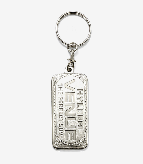 KKM-p45-02-metal-spark-nickel-keychain Silver metal keychain on a split ring