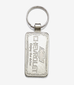 Silver metal keychain on a split ring