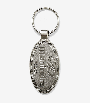 Silver metal keychain on a split ring