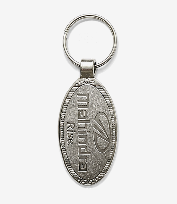 Silver metal keychain on a split ring