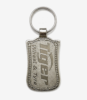 Silver metal keychain on a split ring