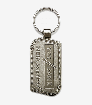 Silver metal keychain on a split ring